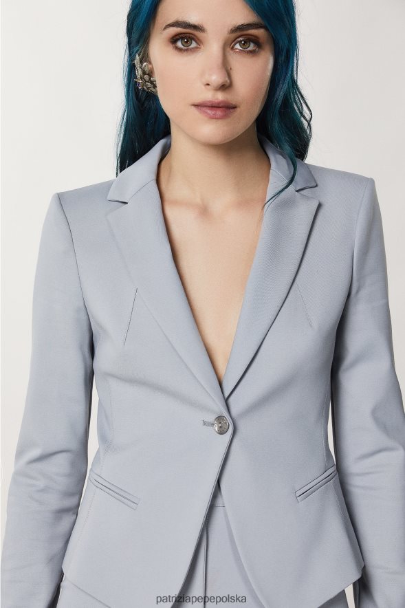 strój Patrizia Pepe księżycowa szarość kobiety Marynarka zapinana na 1 guzik 866488178