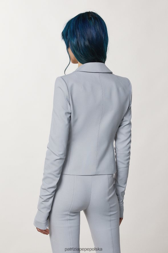 strój Patrizia Pepe księżycowa szarość kobiety Marynarka zapinana na 1 guzik 866488178