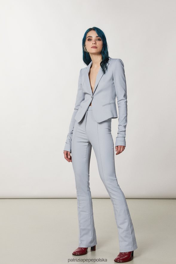 strój Patrizia Pepe księżycowa szarość kobiety Marynarka zapinana na 1 guzik 866488178
