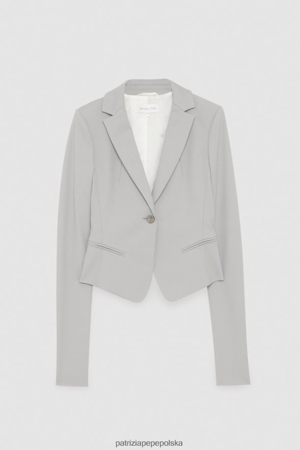strój Patrizia Pepe księżycowa szarość kobiety Marynarka zapinana na 1 guzik 866488178
