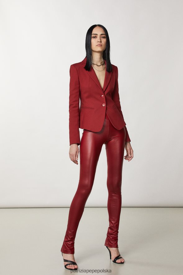 strój Patrizia Pepe marsjańska czerwień kobiety Wąska marynarka zapinana na 2 guziki 866488100