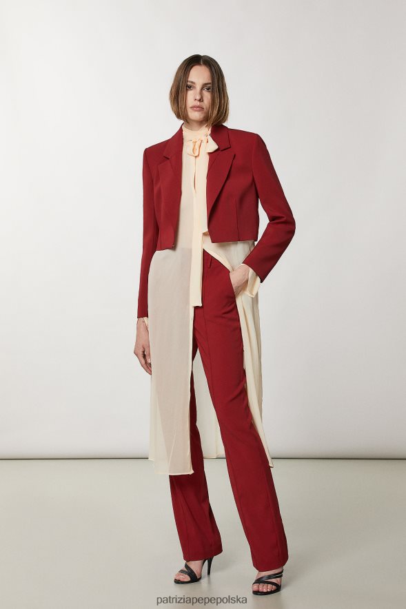 strój Patrizia Pepe marsjańska czerwień kobiety niezbędna, krótka kurtka 86648879