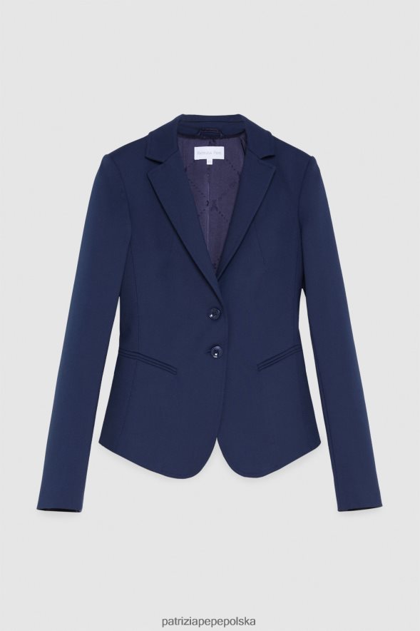 strój Patrizia Pepe marynarka wojenna kobiety Wąska marynarka zapinana na 2 guziki 866488550