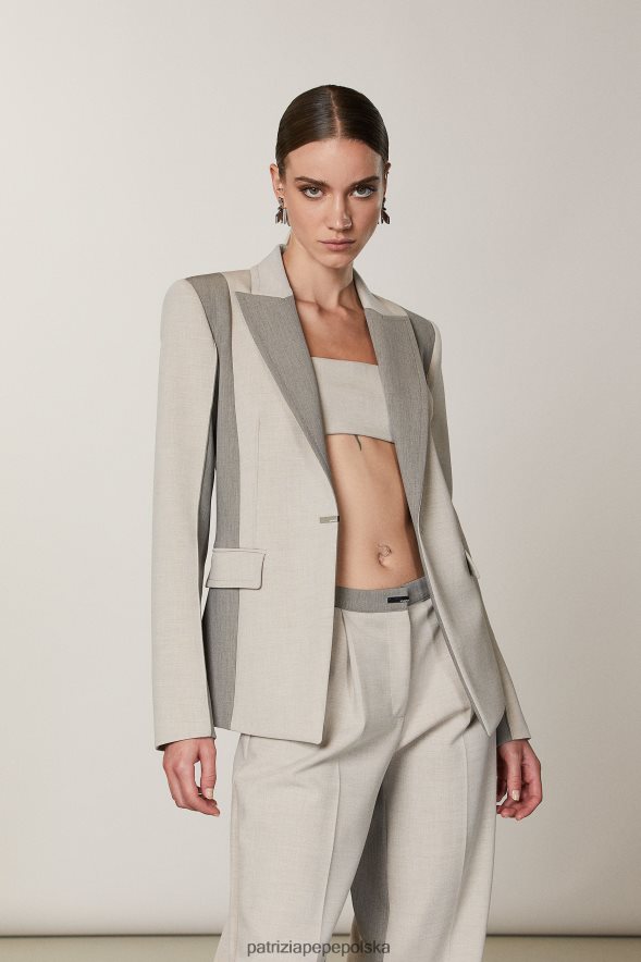 strój Patrizia Pepe naturalna mieszanka kobiety Kobieca marynarka zapinana na 1 guzik 866488425