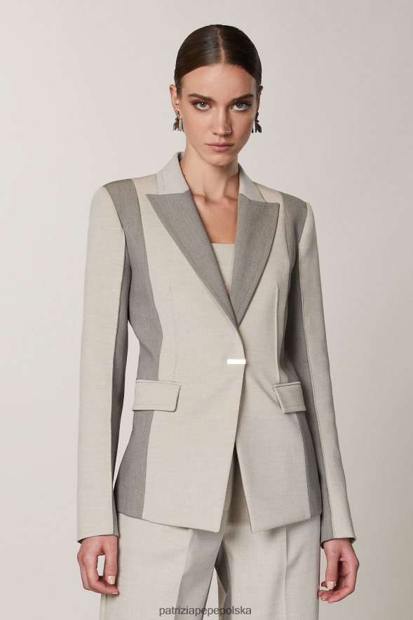 strój Patrizia Pepe naturalna mieszanka kobiety Kobieca marynarka zapinana na 1 guzik 866488425