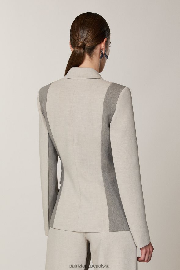 strój Patrizia Pepe naturalna mieszanka kobiety Kobieca marynarka zapinana na 1 guzik 866488425