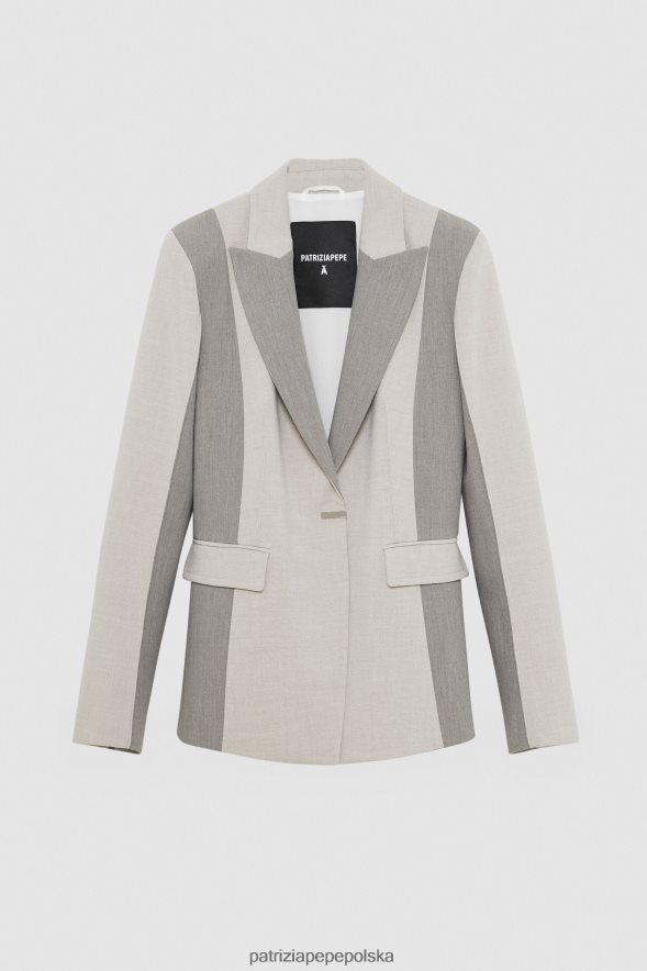 strój Patrizia Pepe naturalna mieszanka kobiety Kobieca marynarka zapinana na 1 guzik 866488425