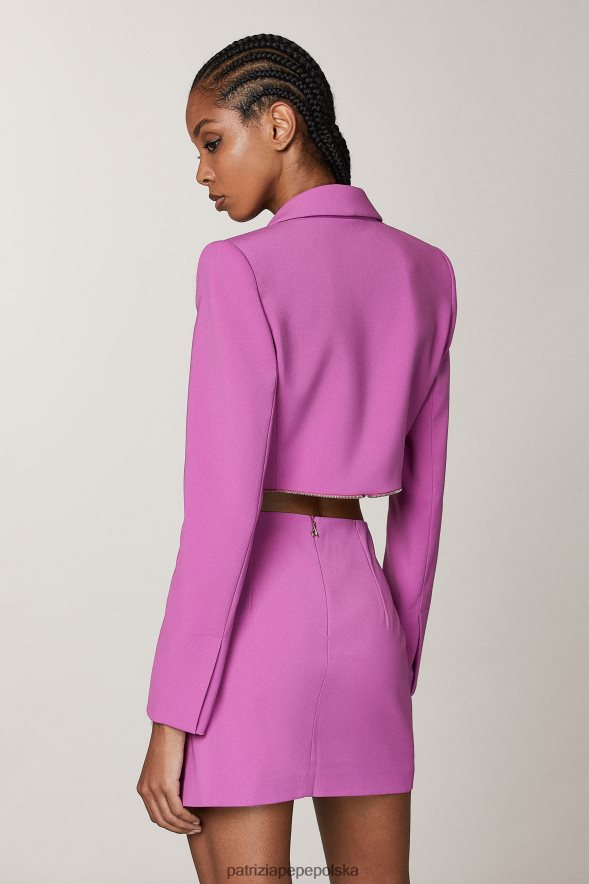 strój Patrizia Pepe orchidea fioletowa kobiety niezbędna kurtka zapinana na zamek 866488530