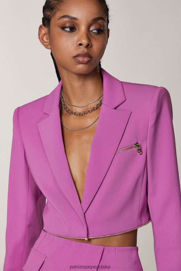 strój Patrizia Pepe orchidea fioletowa kobiety niezbędna kurtka zapinana na zamek 866488530