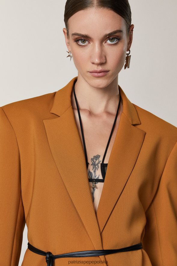 strój Patrizia Pepe pikantny brąz kobiety niezbędna kurtka oversize 866488542