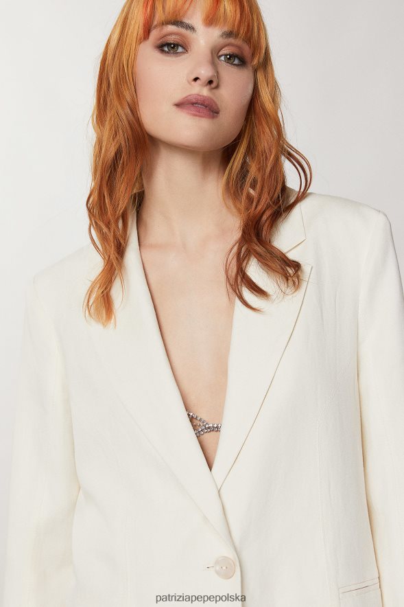 strój Patrizia Pepe pościel biała kobiety marynarka chłopaka 866488230