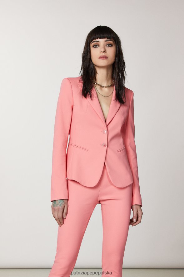 strój Patrizia Pepe soczysta brzoskwinia kobiety Wąska marynarka zapinana na 2 guziki 866488506