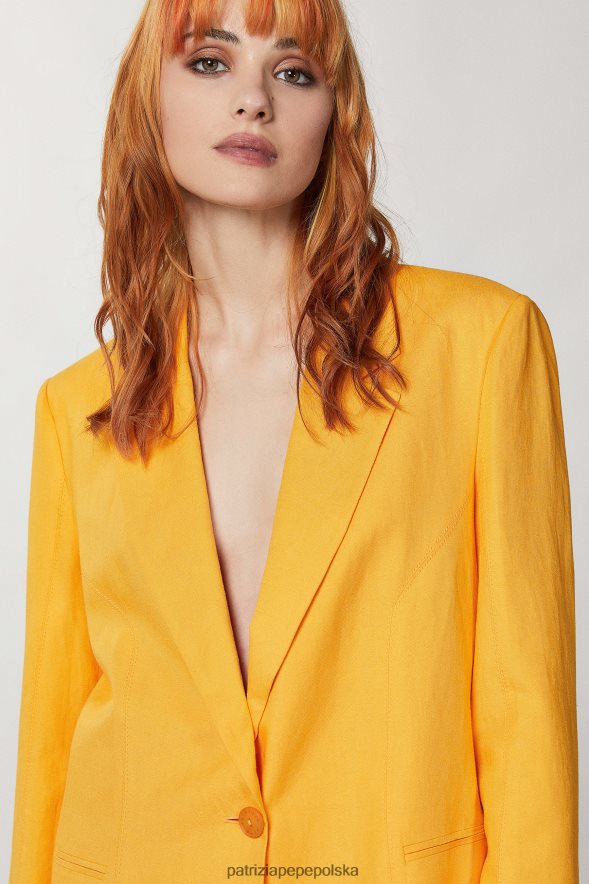 strój Patrizia Pepe soczysta pomarańcza kobiety marynarka chłopaka 866488216