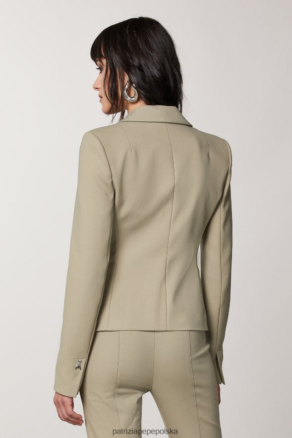 strój Patrizia Pepe szałwia zielona kobiety Wąska marynarka zapinana na 2 guziki 866488461
