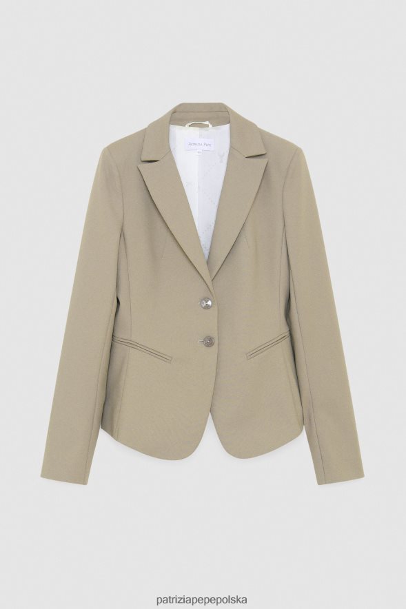 strój Patrizia Pepe szałwia zielona kobiety Wąska marynarka zapinana na 2 guziki 866488461