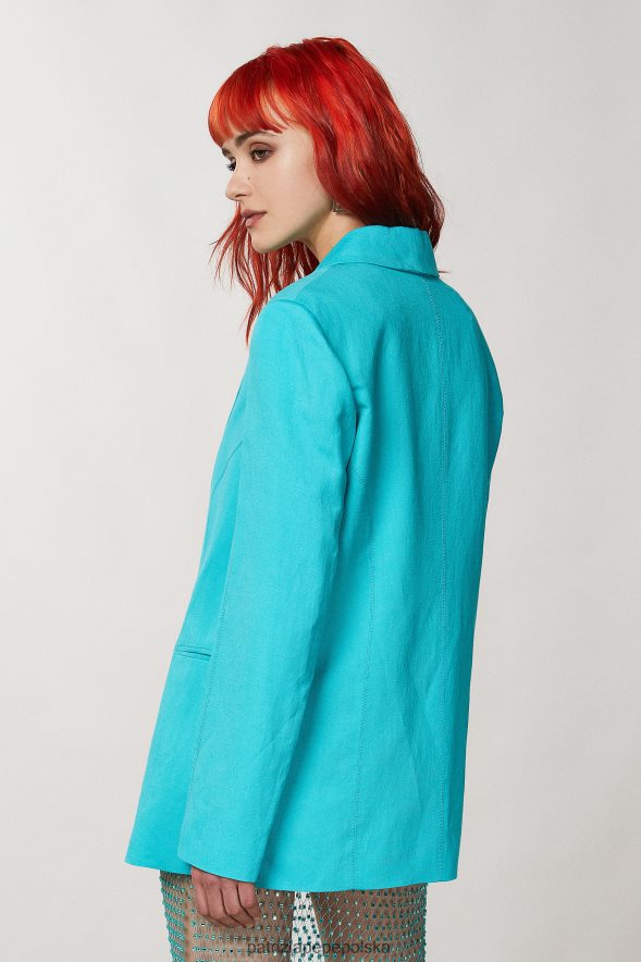 strój Patrizia Pepe wodno-zielona kobiety marynarka chłopaka 866488208