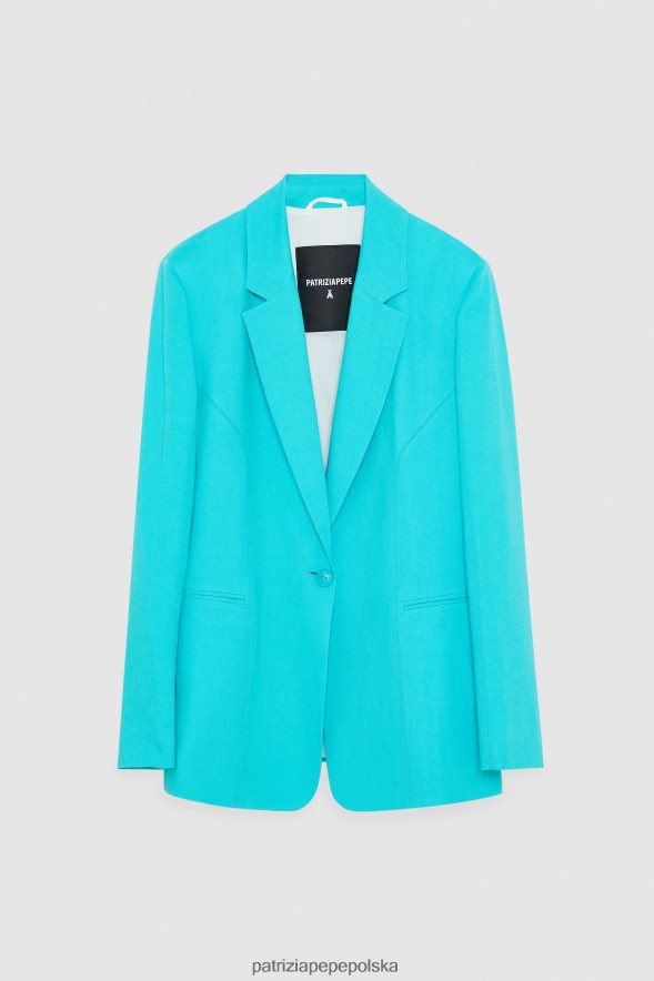 strój Patrizia Pepe wodno-zielona kobiety marynarka chłopaka 866488208