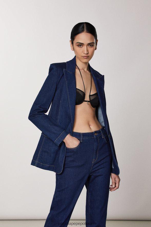 strój Patrizia Pepe wypłukać niebieski dżins kobiety niezbędna kurtka dżinsowa 866488395