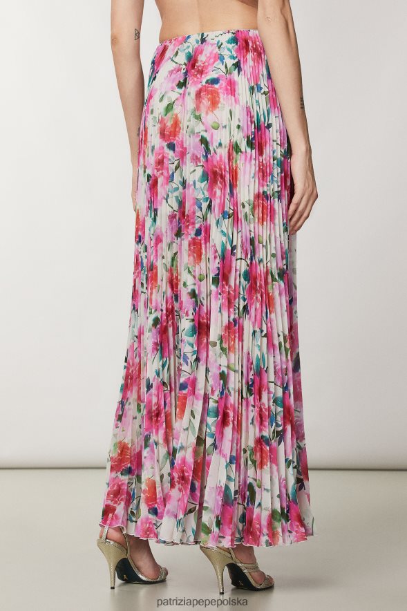 strój Patrizia Pepe kwiat ceremonii kobiety długa plisowana spódnica z wysokim stanem 866488268
