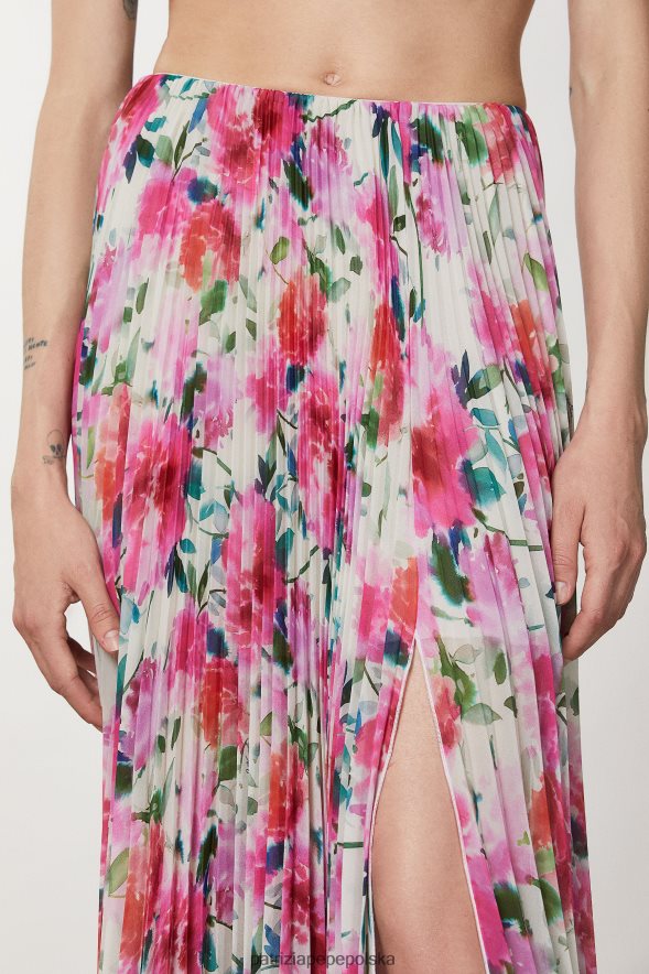 strój Patrizia Pepe kwiat ceremonii kobiety długa plisowana spódnica z wysokim stanem 866488268