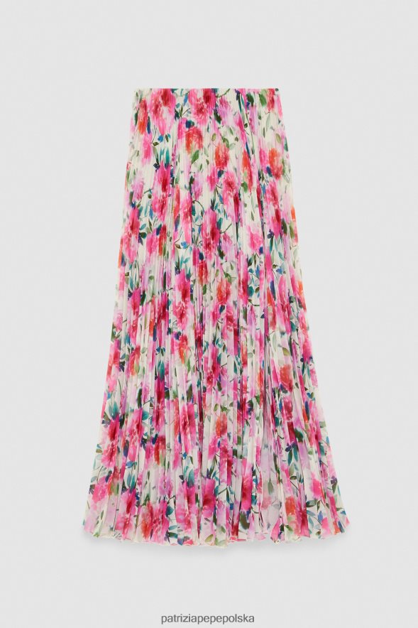 strój Patrizia Pepe kwiat ceremonii kobiety długa plisowana spódnica z wysokim stanem 866488268