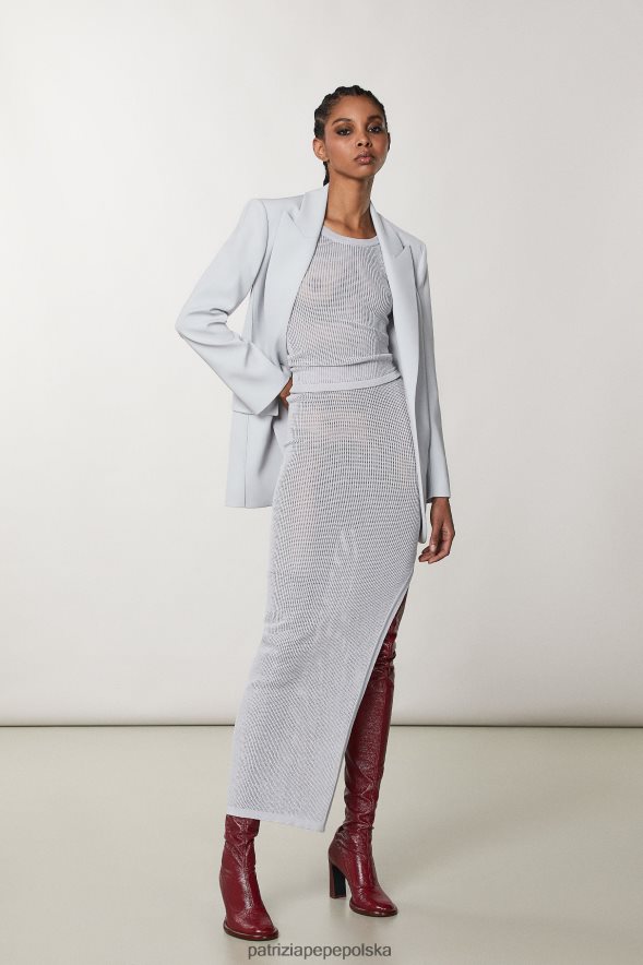 strój Patrizia Pepe mineralny szary/zielony kobiety spódnica z wiskozy 866488114