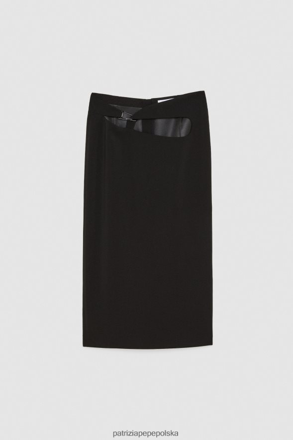 strój Patrizia Pepe Nero kobiety Spódnica ołówkowa z krepy, zapinana na zamek 86648816