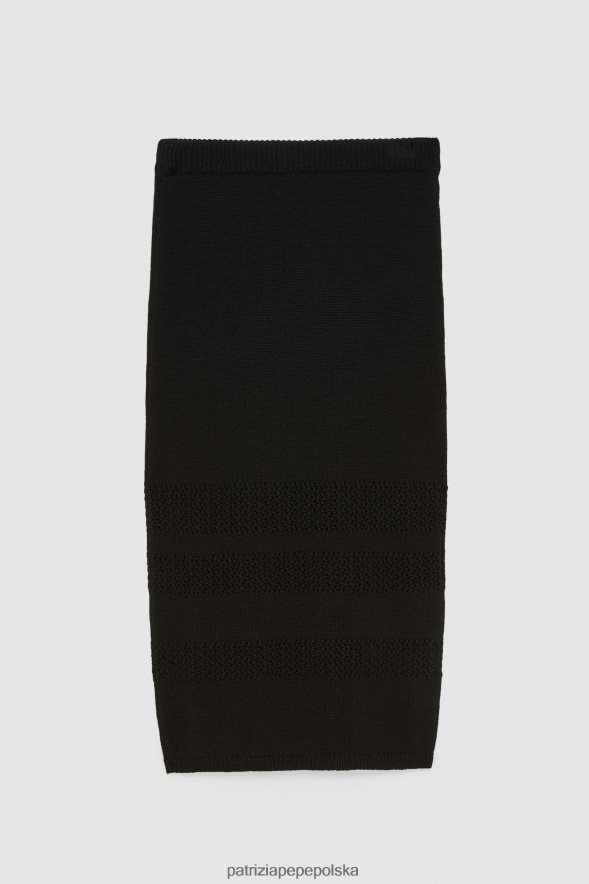 strój Patrizia Pepe Nero kobiety spódnica z wiskozowej siateczki 86648823