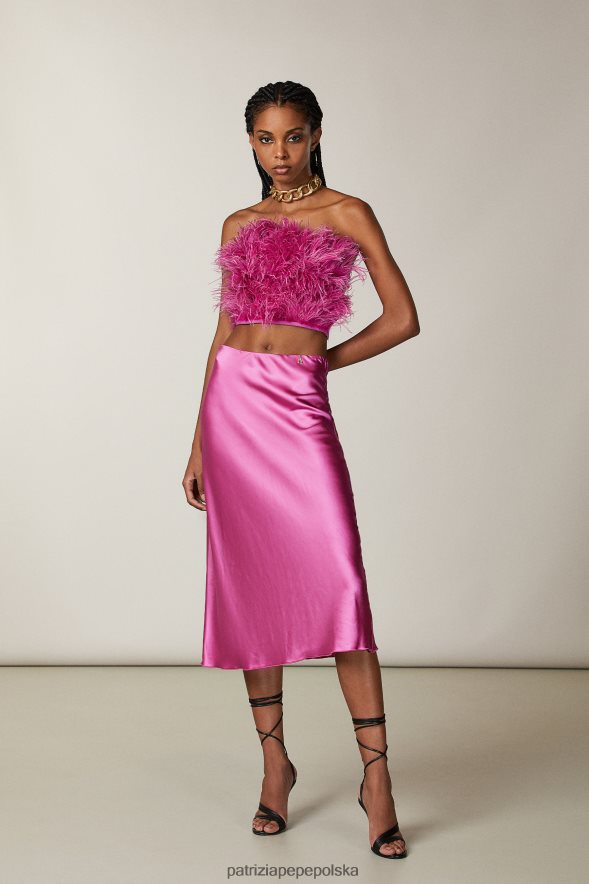 strój Patrizia Pepe orchidea fioletowa kobiety spódnica midi 866488517