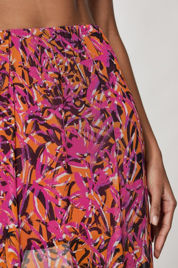 strój Patrizia Pepe streszczenie soczysta pomarańcza kobiety asymetryczna spódnica z nadrukiem 866488601