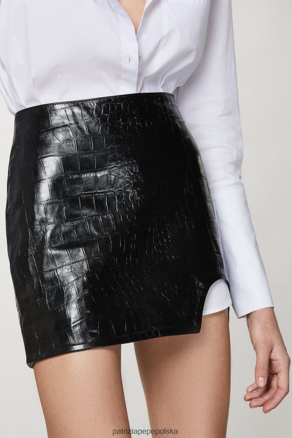 strój Patrizia Pepe Nero kobiety skórzana minispódniczka 866488492