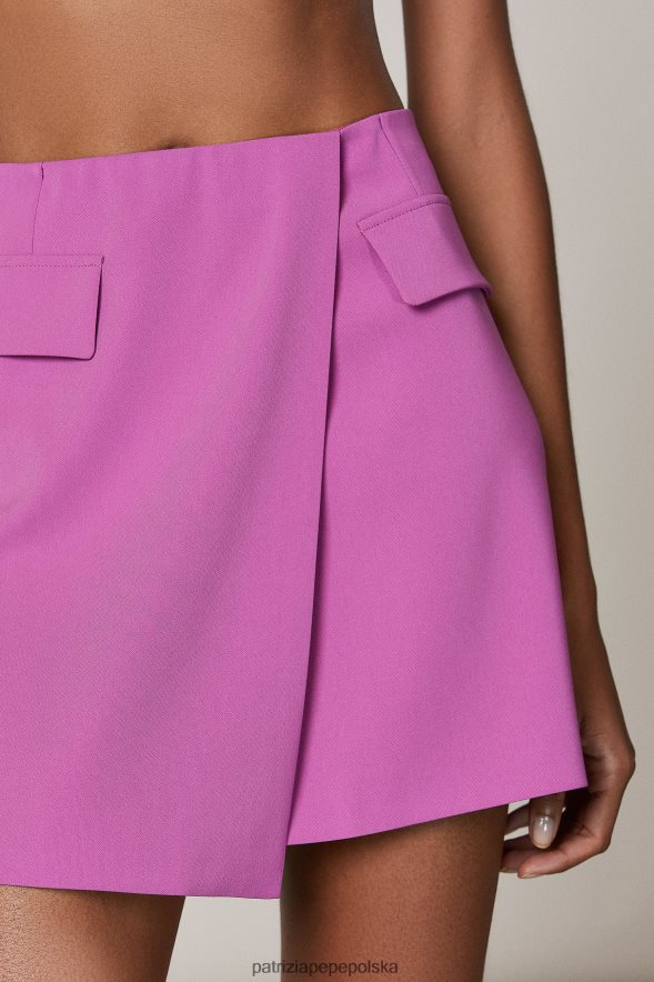 strój Patrizia Pepe orchidea fioletowa kobiety niezbędna spódnica kopertowa 866488528