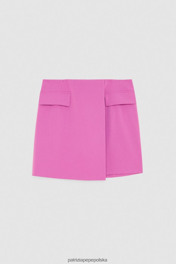 strój Patrizia Pepe orchidea fioletowa kobiety niezbędna spódnica kopertowa 866488528