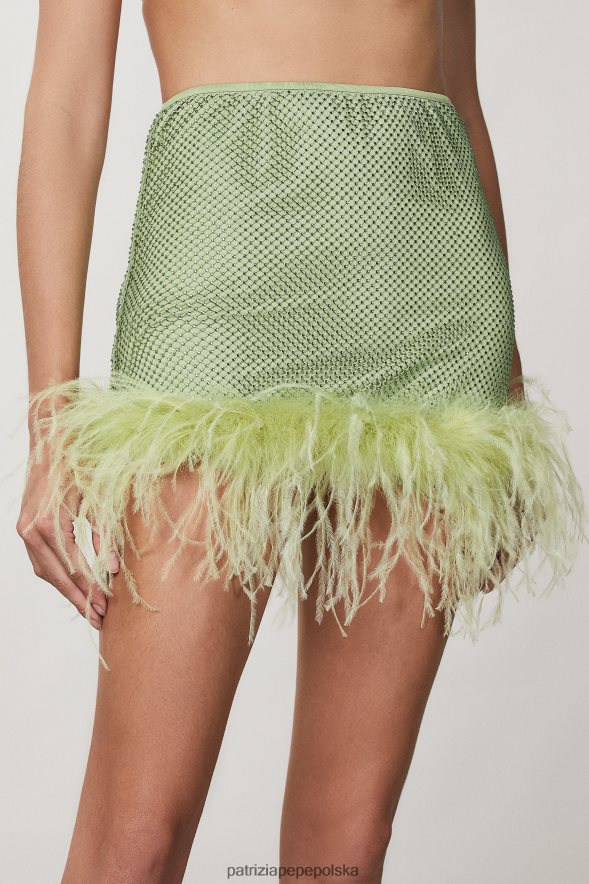 strój Patrizia Pepe zielona margarita kobiety Mini spódniczka z kryształkami 866488276