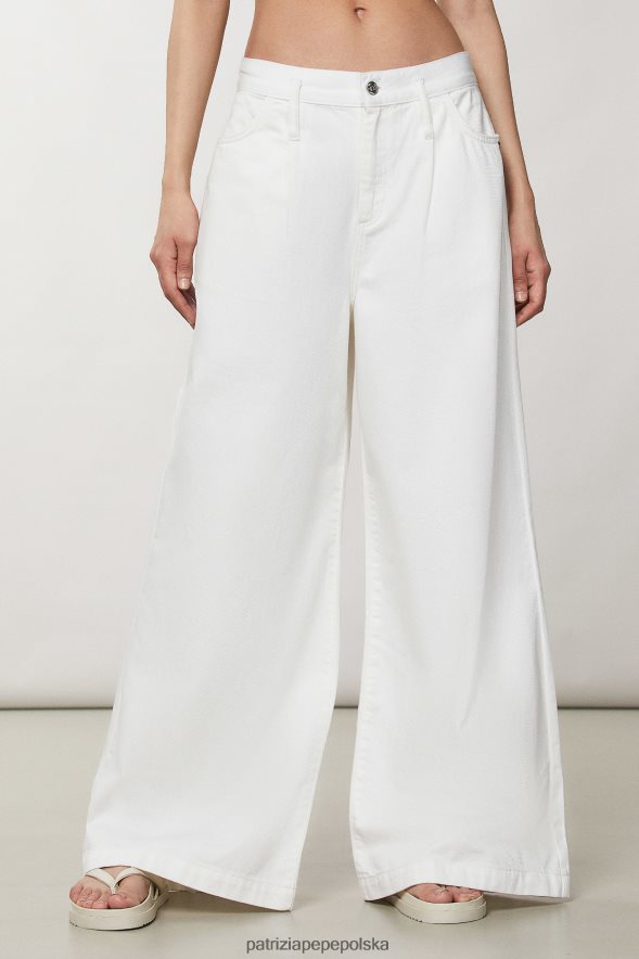strój Patrizia Pepe Bianco kobiety oversize'owe jeansy 866488371