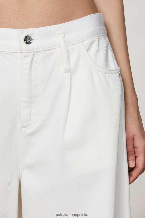 strój Patrizia Pepe Bianco kobiety oversize'owe jeansy 866488371