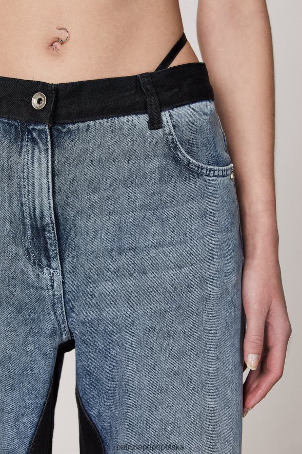 strój Patrizia Pepe Indygo czarne pranie kobiety dwukolorowe, miękkie dżinsy 866488385