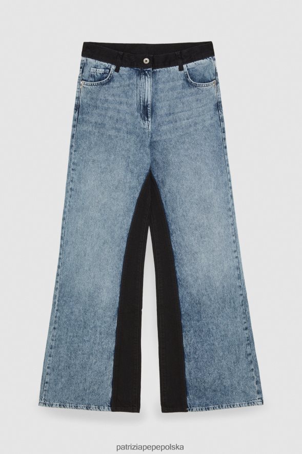 strój Patrizia Pepe Indygo czarne pranie kobiety dwukolorowe, miękkie dżinsy 866488385