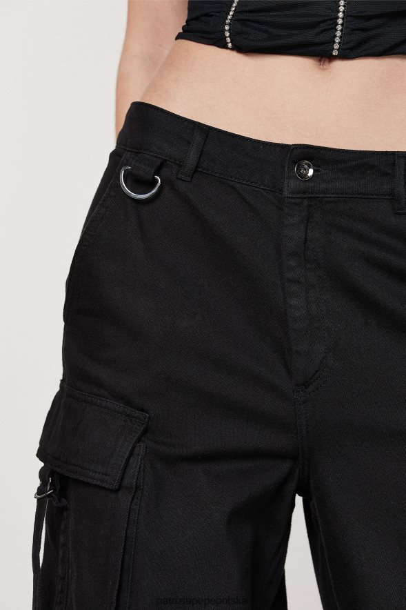 strój Patrizia Pepe Nero kobiety oversize'owe dżinsowe spodnie cargo 86648820