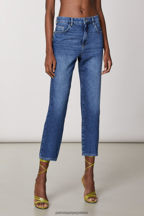 strój Patrizia Pepe Pranie w stylu vintage w kolorze indygo kobiety ekologiczne dżinsy 866488678
