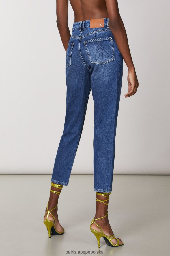 strój Patrizia Pepe Pranie w stylu vintage w kolorze indygo kobiety ekologiczne dżinsy 866488678