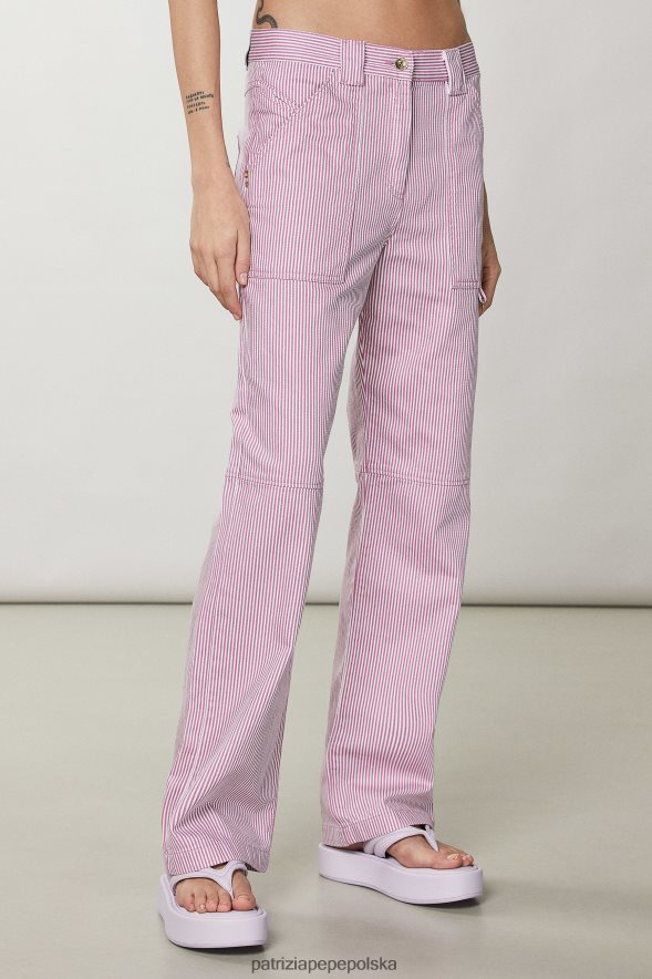 strój Patrizia Pepe fioletowe paski kobiety dżinsowe spodnie w paski 866488606