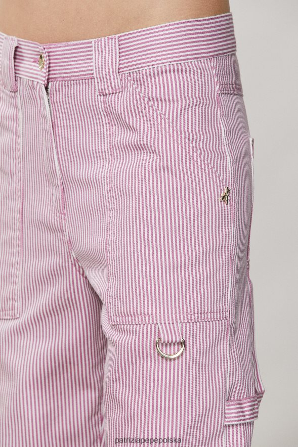 strój Patrizia Pepe fioletowe paski kobiety dżinsowe spodnie w paski 866488606
