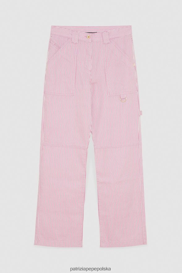 strój Patrizia Pepe fioletowe paski kobiety dżinsowe spodnie w paski 866488606