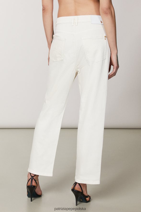 strój Patrizia Pepe gardenia biała kobiety Spodnie z 5 kieszeniami 866488463