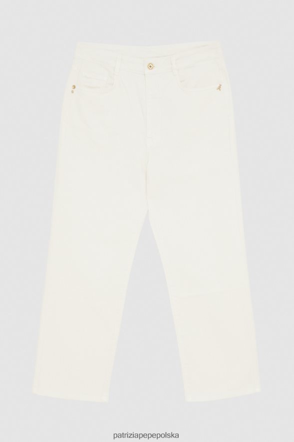 strój Patrizia Pepe gardenia biała kobiety Spodnie z 5 kieszeniami 866488463