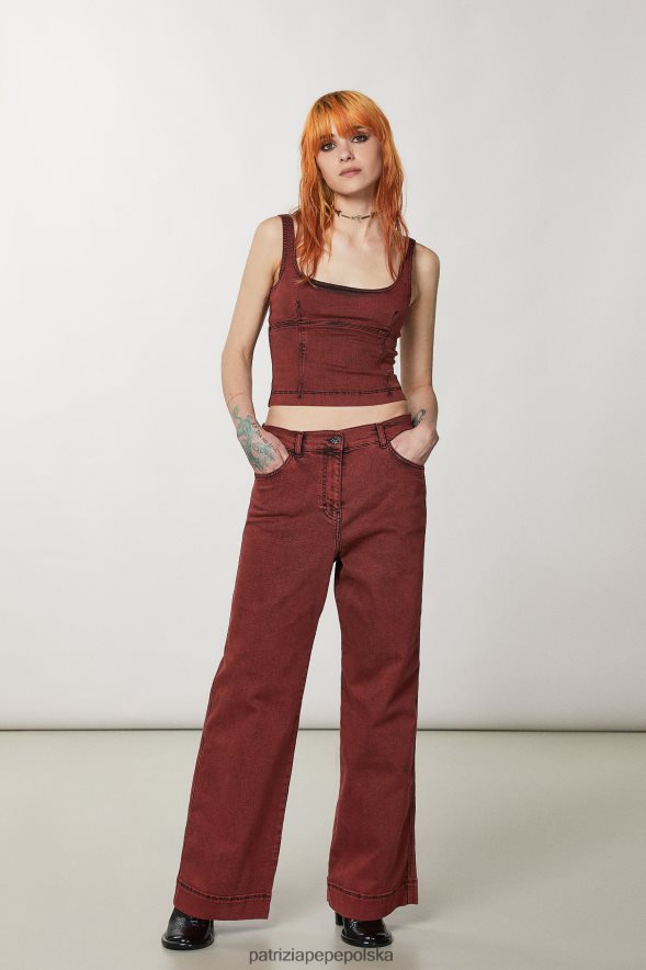 strój Patrizia Pepe marsjański czarny pranie kobiety spodnie z miękkiego dżinsu 86648898