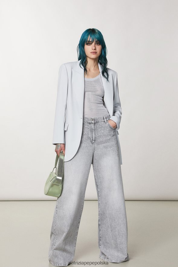 strój Patrizia Pepe mineralny szary odcień kobiety miękkie bawełniane spodnie 866488126
