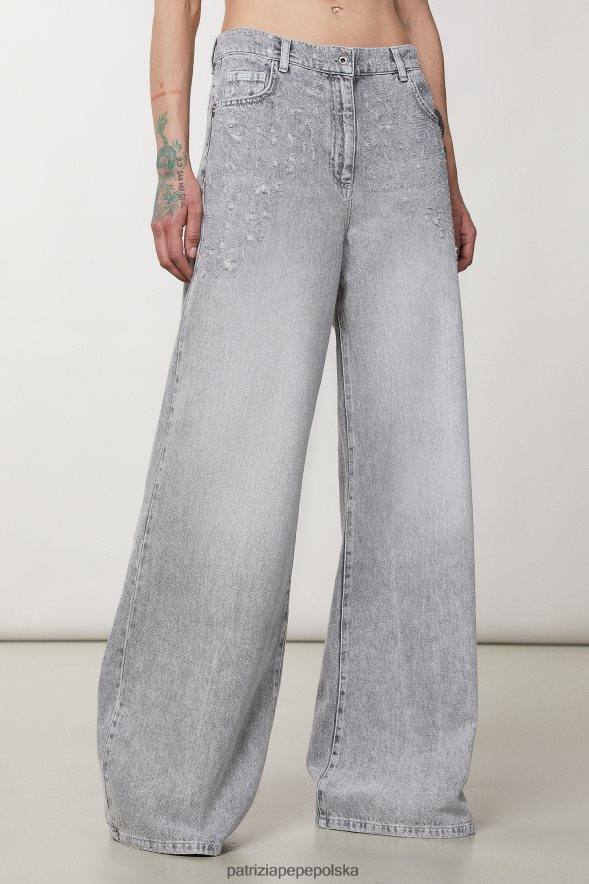 strój Patrizia Pepe mineralny szary odcień kobiety miękkie bawełniane spodnie 866488126