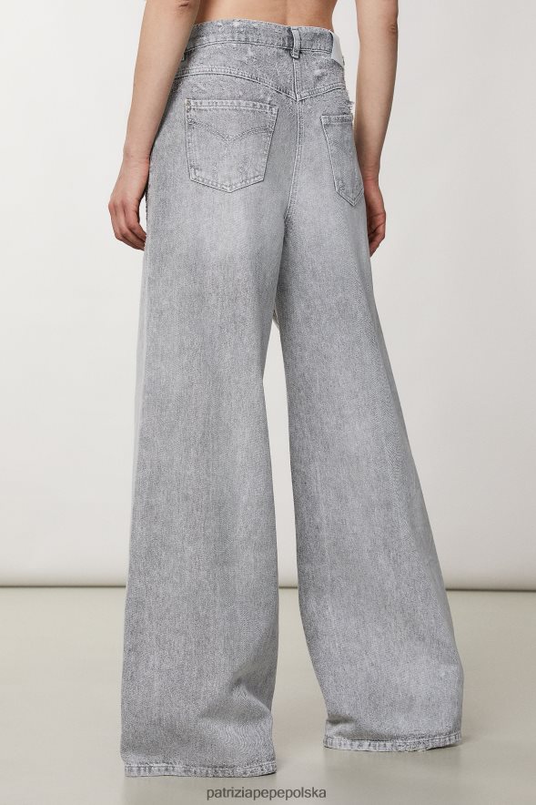 strój Patrizia Pepe mineralny szary odcień kobiety miękkie bawełniane spodnie 866488126